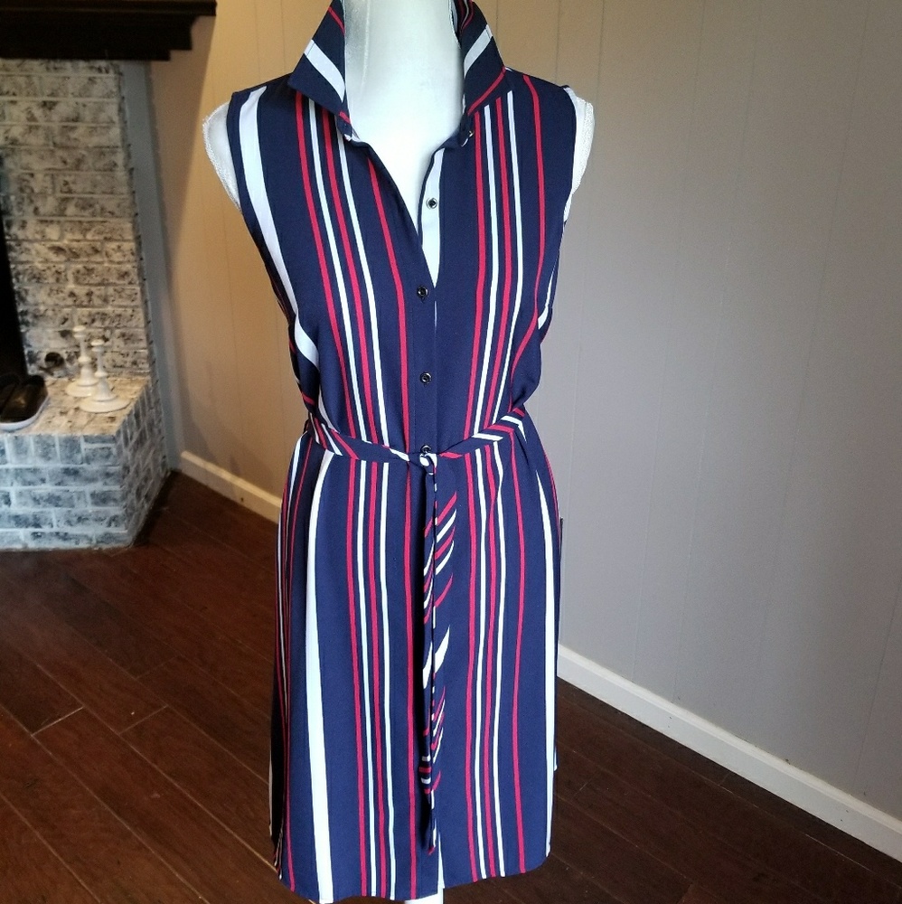 Sleeveless button down dress